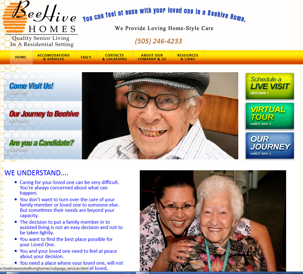 Beehive Homes Frontpage